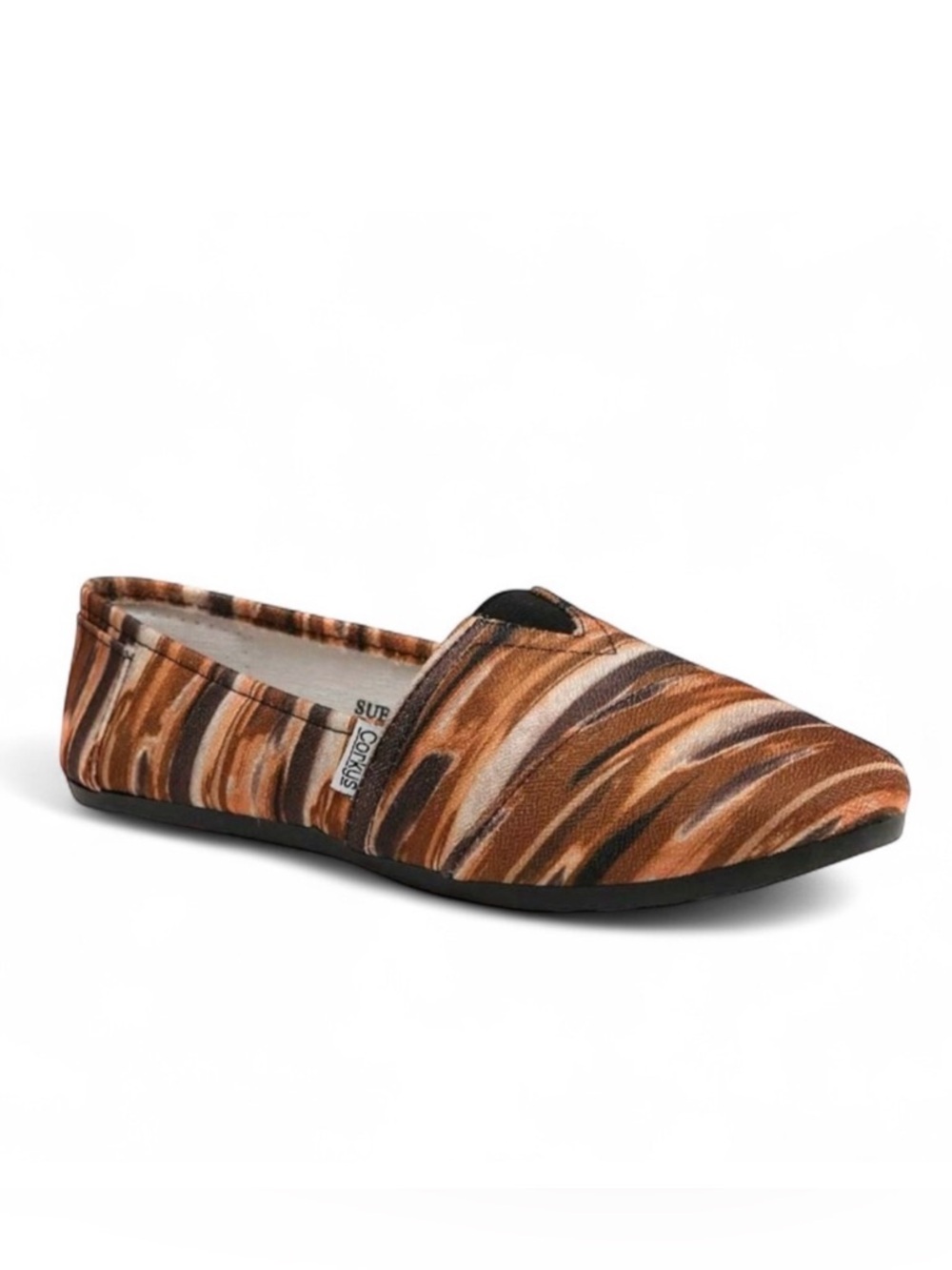 Corkys Sues Casual Slip On Flats Earth Tones Canvas Size 6